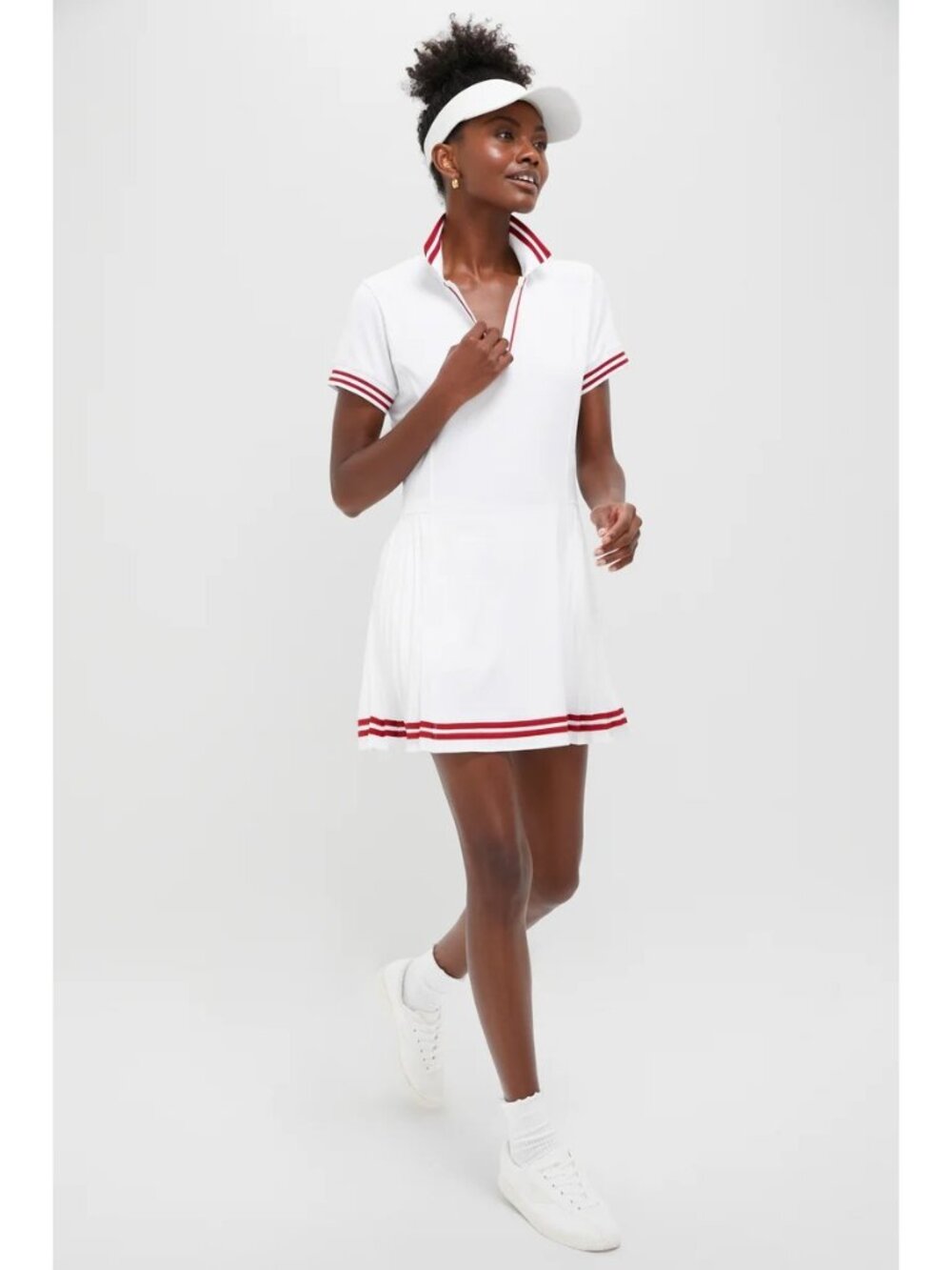 Tuckernuck White Mini Dress with Red Trim